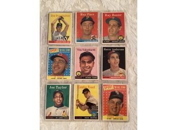 1958 Topps Baseball Card Lot Of 10