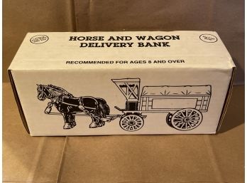 ERTL HORSE AND WAGON COLLECTOR TOY BANK Die Cast Stock 9307 Serial 2201 In Box
