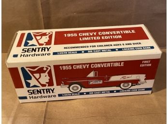 Sentry Hardware 1955 Chevy Convertible Limited Edition Bank NIB 1/25 Scale