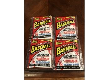 4 Packs 1991 Topps Baseball Wax Packs