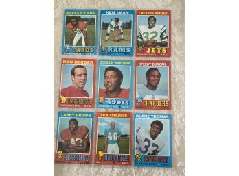 1971 Topps Football Card Lot Of 9