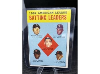 1962 Topps  American League  Batting Leaders  Mantle