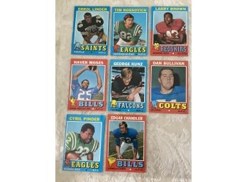 1971 Topps Football Card Lot Of 8