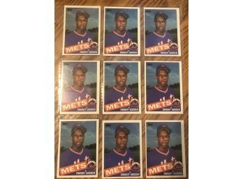 Lot Of (9) 1985 Topps Dwight Gooden Rookie Cards