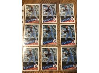 Lot Of (9) 1985 Topps  Hall Of Famer Kirby Puckett Rookie Cards