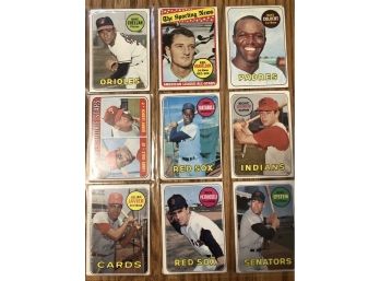 Lot Of (18) Assorted 1969 Topps Baseball Cards