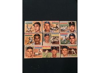 Lot Of (9) 1956 Topps Baseball Cards