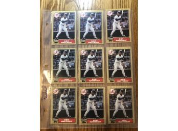 Lot Of (9) 1987 Topps Don Mattingly Cards