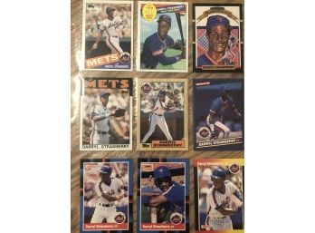 Lot Of (9) 1980s Darryl Strawberry Baseball Cards