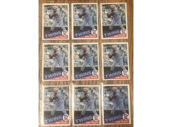 Lot Of (9) 1985 Topps  Hall Of Famer Kirby Puckett Rookie Cards
