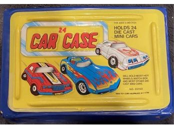Vintage Collectible 24 CAR CASE By Tara Toy Corp Blue Version
