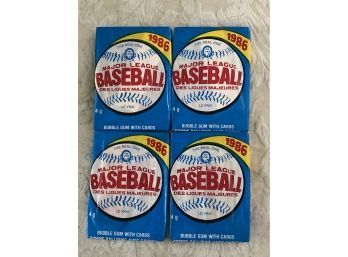 1986 O-Pee-Chee Baseball Wax Pack Lot Of 4