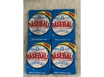 1986 O-Pee-Chee Baseball Wax Pack Lot Of 4