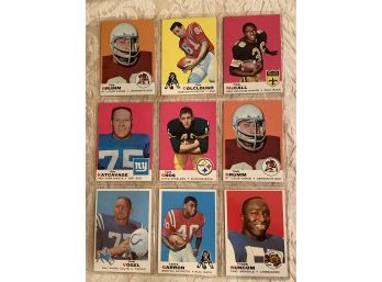 1969 Topps Football Card Lot Of 9