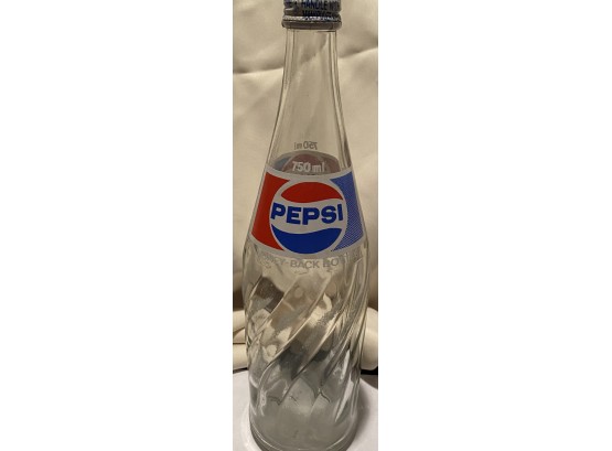 Vintage Pepsi Bottle With Lid 750ml Clear Glass