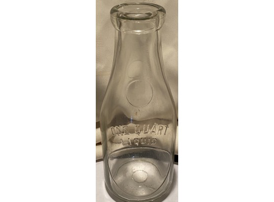 Rare Ca. 1923-50's Thatcher Glass Mfg One Quart Liquid Milk Bottle