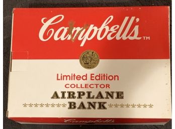 1993 Campbell's Soup Die Cast Metal Vega Airplane Bank ~ 1st In Series