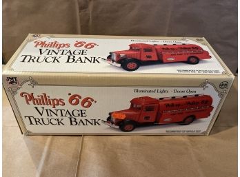 Marx Toys- Phillips '66 Vintage Truck Bank, Plastic NIB 1993 Limited Edition