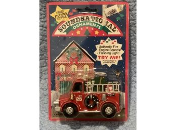 Bradford Soundsational Fire Truck Christmas Tree Ornament W/Sounds& Lights
