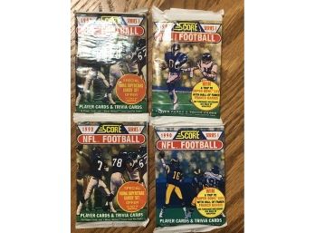 Lot Of (4) 1990 Score Football Series 1 Unopened Wax Packs