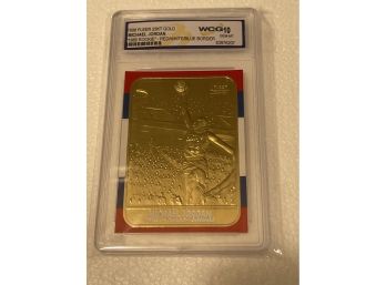 MICHAEL JORDAN 1998 Fleer '86 ROOKIE 23KT Gold Card R/W/B Border - GEM MINT 10