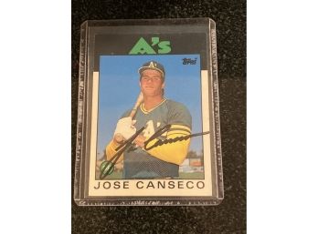 1986 Topps Traded Jose Canseco Autographed