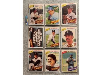1980 Topps Assorted Baseball Cards - 18 Cards
