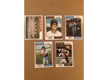 Lot Of (5) 1974 Topps Baseball Cards