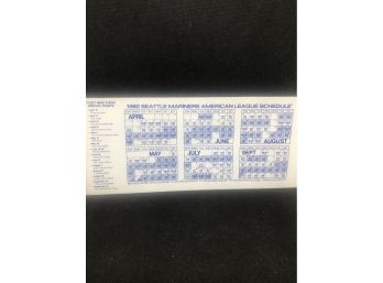 1982 Mariners Schedule