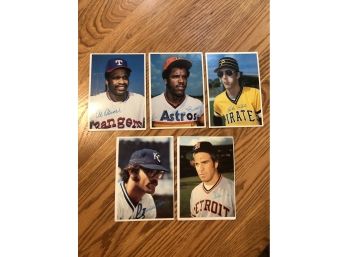 Lot Of (5) 1980 Topps Jumbo Glossy Cards