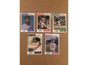 Lot Of (5) 1974 Topps Baseball Cards