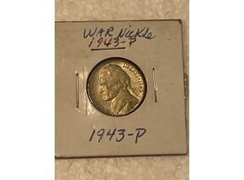 1943 Nickle War Coin Large P Mint Mark