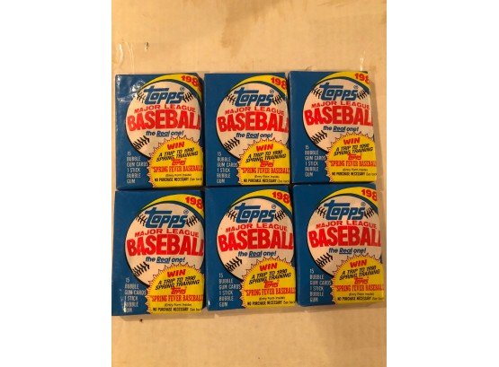 1989 Topps Baseball Unopened Packs  Lot  Of (6)