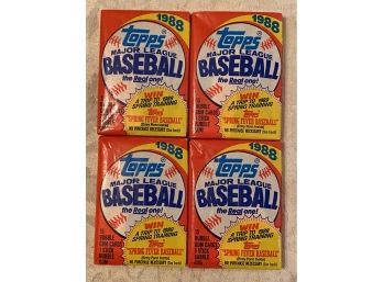 1988 Topps Baseball Pack Lot Of 4