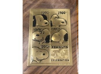Snoopy Peanuts 50th Anniversary 23KT Gold Card