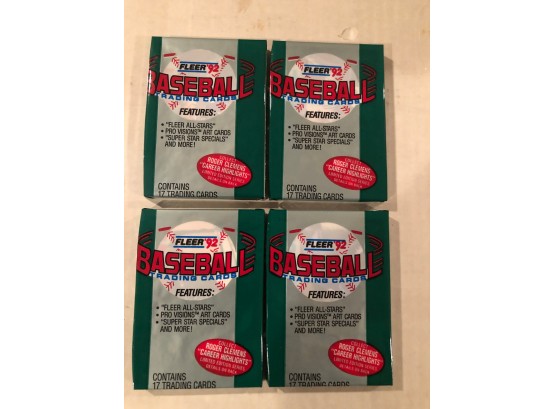 1992 Fleer Baseball Cards - 4 Packs