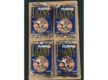 1991 Fleer Ultra Baseball Cards - 4 Packs