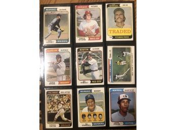Lot Of (18) Assorted 1974 Topps Baseball Cards