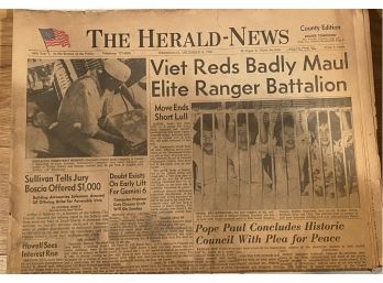 1965 The Herald News Vintage Newspaper