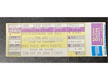 The Who Concert Ticket September 24, 2000