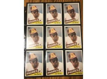 Lot Of (9)1985 Topps Tony Gwynn Baseball Cards