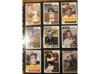 Lot Of (18) Assorted 1974 Topps Baseball Cards