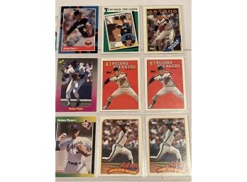 Nolan Ryan Lot Of 9 Baseball Cards