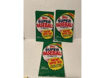 1984 Topps Super Baseball Lot Of 3 Factory Sealed Packs