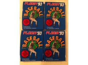 1993 Fleer Baseball Cards - 4 Packs