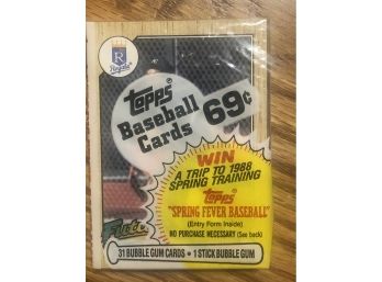 1987 Topps Unopened Cello Pack Witn Bo Jackson Rookie Card On Top!!