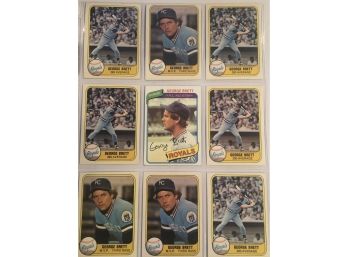 George Brett Lot Of (9) Baseball Cards