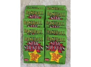 1986 Fleer Baseball Star Stickers Pack Lot Of 10
