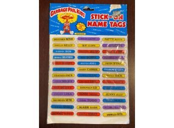 Vintage Garbage Pail Kids Stick On Name Tags
