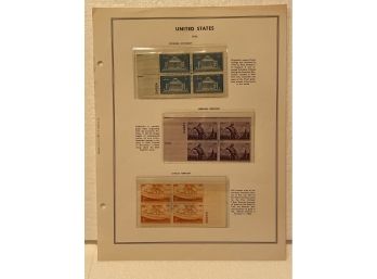 United States 1954 Stamp Blocks